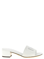 White Calfskin Platform Sandals