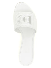 White Calfskin Platform Sandals