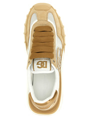Beige Calfskin Athletic Sneakers