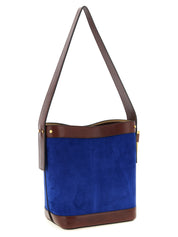 Blue Calfskin Shoulder Bag
