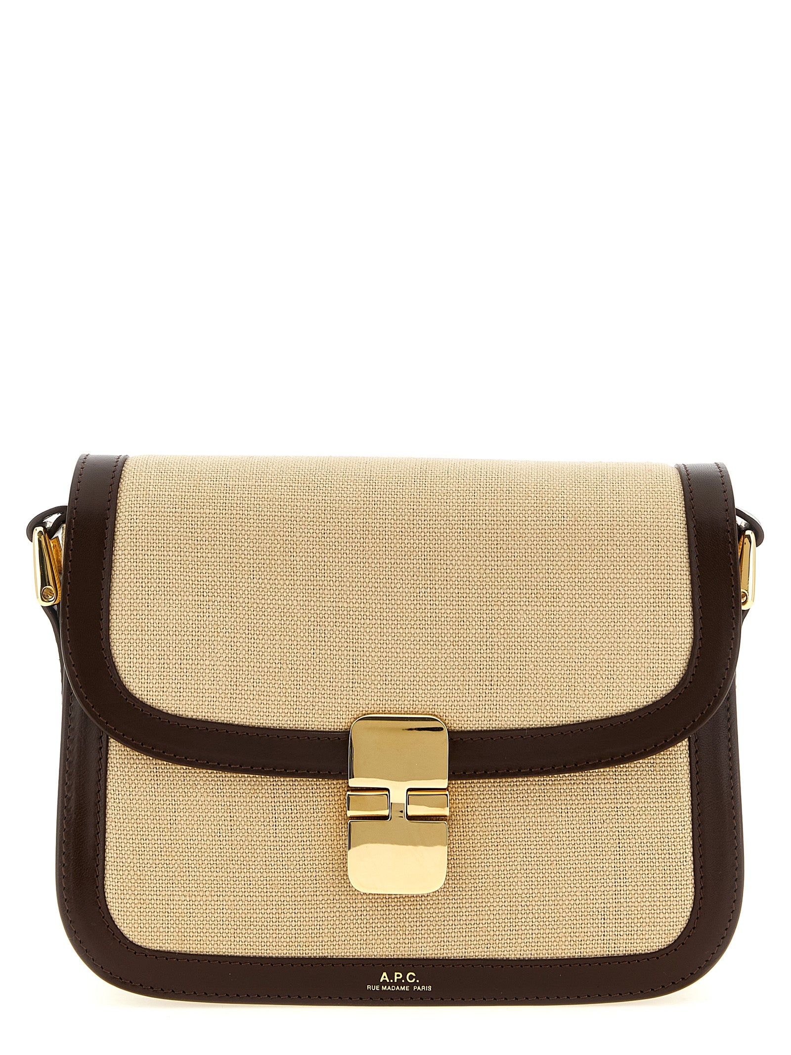 Beige Cotton Crossbody Bag