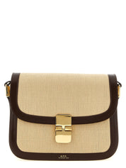 Beige Cotton Crossbody Bag