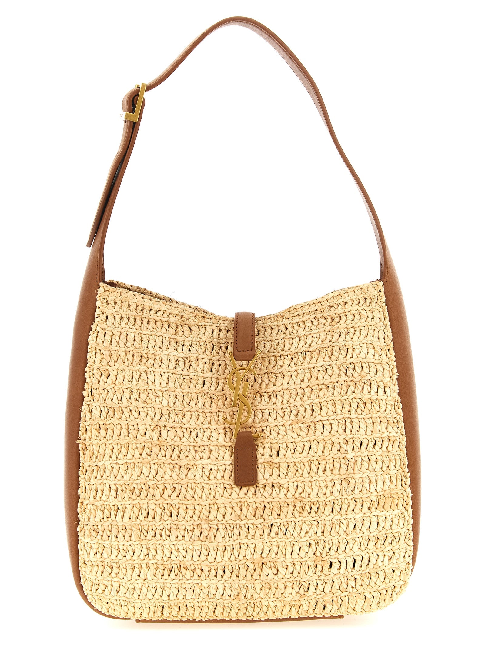 Beige Raffia Shoulder Bag