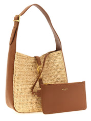 Beige Raffia Shoulder Bag