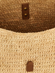 Beige Raffia Shoulder Bag