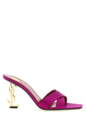 Fuchsia Viscose Stiletto Heel Sandals