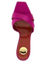 Fuchsia Viscose Stiletto Heel Sandals