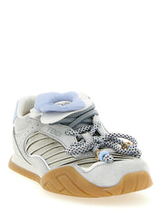Fendi Gray Calfskin Athletic Sneakers