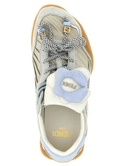 Fendi Gray Calfskin Athletic Sneakers