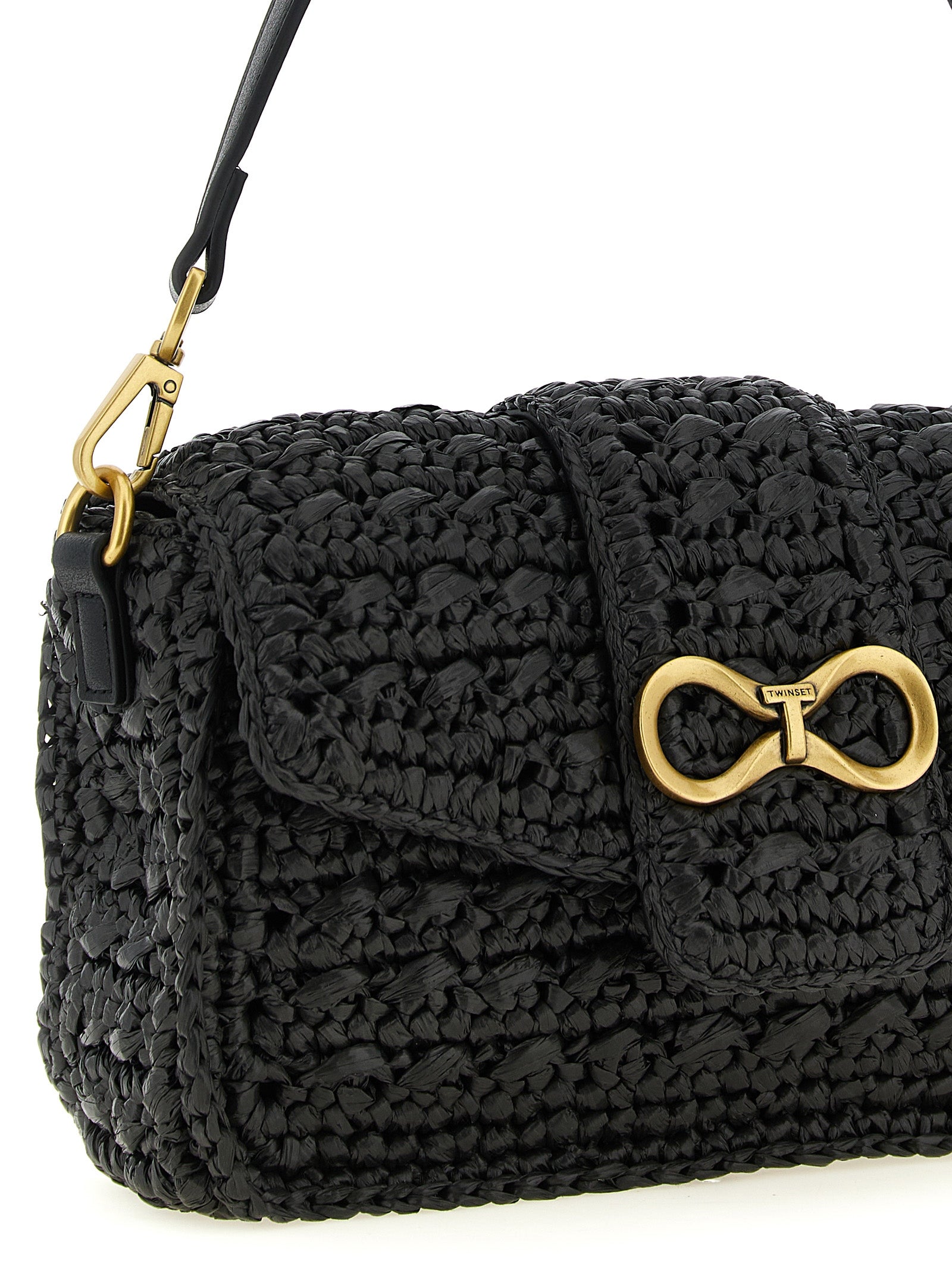 Black Polypropylene Crossbody Bag