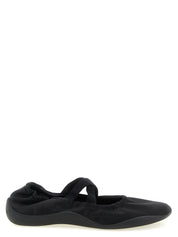 Black Polyester Ballet Flats