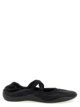 Black Polyester Ballet Flats