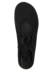 Black Polyester Ballet Flats
