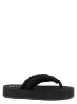 Black Viscose Slides
