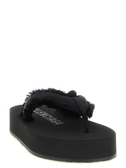 Black Viscose Slides