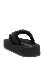 Black Viscose Slides