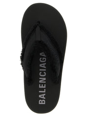 Black Viscose Slides