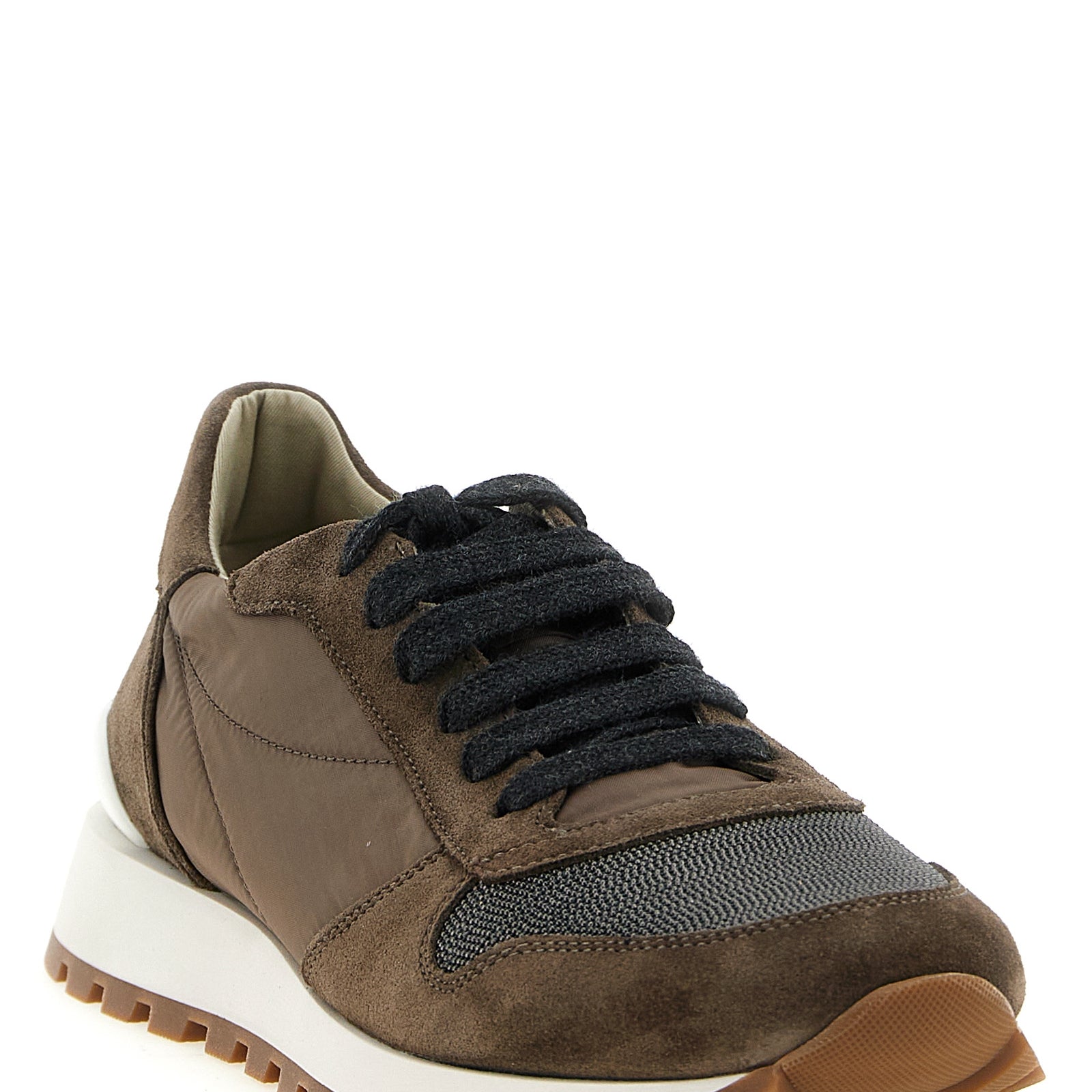 Brunello Cucinelli Bicolor Calfskin Athletic Sneakers Brunello Cucinelli