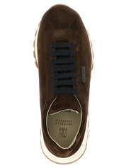 Brunello Cucinelli Brown Calfskin Athletic Sneakers