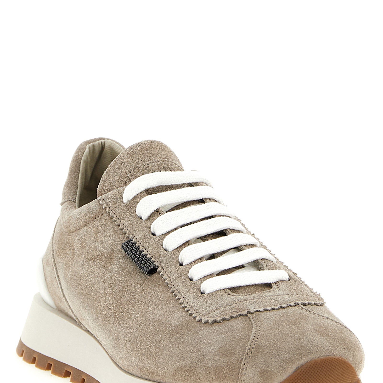 Brunello Cucinelli Beige Calfskin Athletic Sneakers Brunello Cucinelli