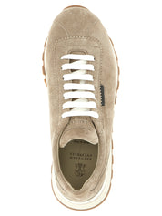 Brunello Cucinelli Beige Calfskin Athletic Sneakers