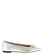 Silver Lamb Leather Ballet Flats