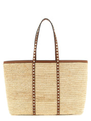 Beige Straw Tote Bag