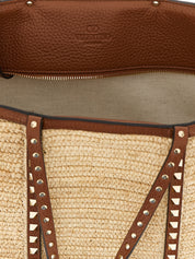 Beige Straw Tote Bag