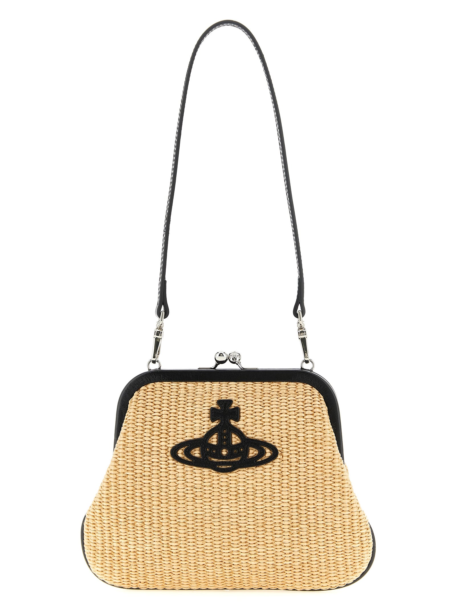 Beige Cotton Clutch Bag