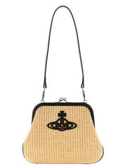 Beige Cotton Clutch Bag