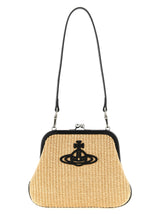 Beige Cotton Clutch Bag