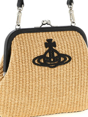 Beige Cotton Clutch Bag