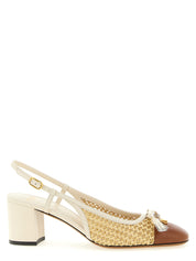 Valentino Garavani Beige Goatskin Mid Heel Pumps