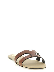 Brown Calfskin Slides