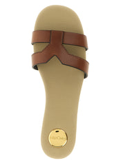 Brown Calfskin Slides