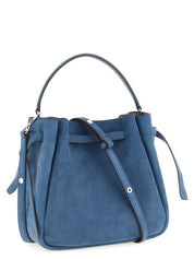 Blue Lamb Leather Handbag