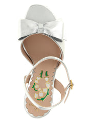 Valentino Garavani Silver Leather Stiletto Heel Sandals Valentino Garavani