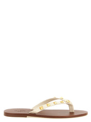 White Calfskin Slides