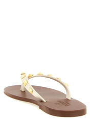 White Calfskin Slides