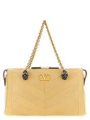 Valentino Garavani Beige Lamb Leather Shoulder Bag