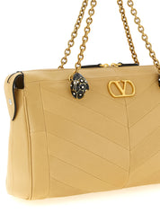Valentino Garavani Beige Lamb Leather Shoulder Bag