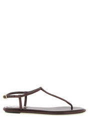 Brown Viscose Flat Sandals