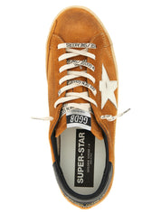 Orange Cowhide Low Top Sneakers