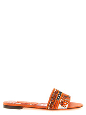 Orange Cotton Slides