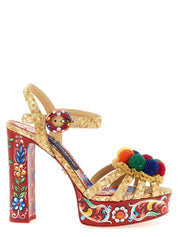 Dolce & Gabbana Multicolor Viscose Stiletto Heel Sandals