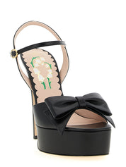 Black Calfskin Stiletto Heel Sandals
