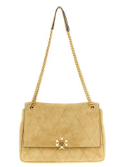 Beige Calfskin Shoulder Bag