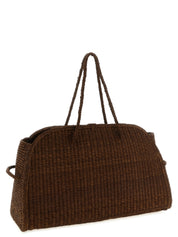 Brown Raffia Tote Bag