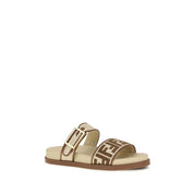 Brown Raffia Flat Sandals