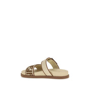 Brown Raffia Flat Sandals